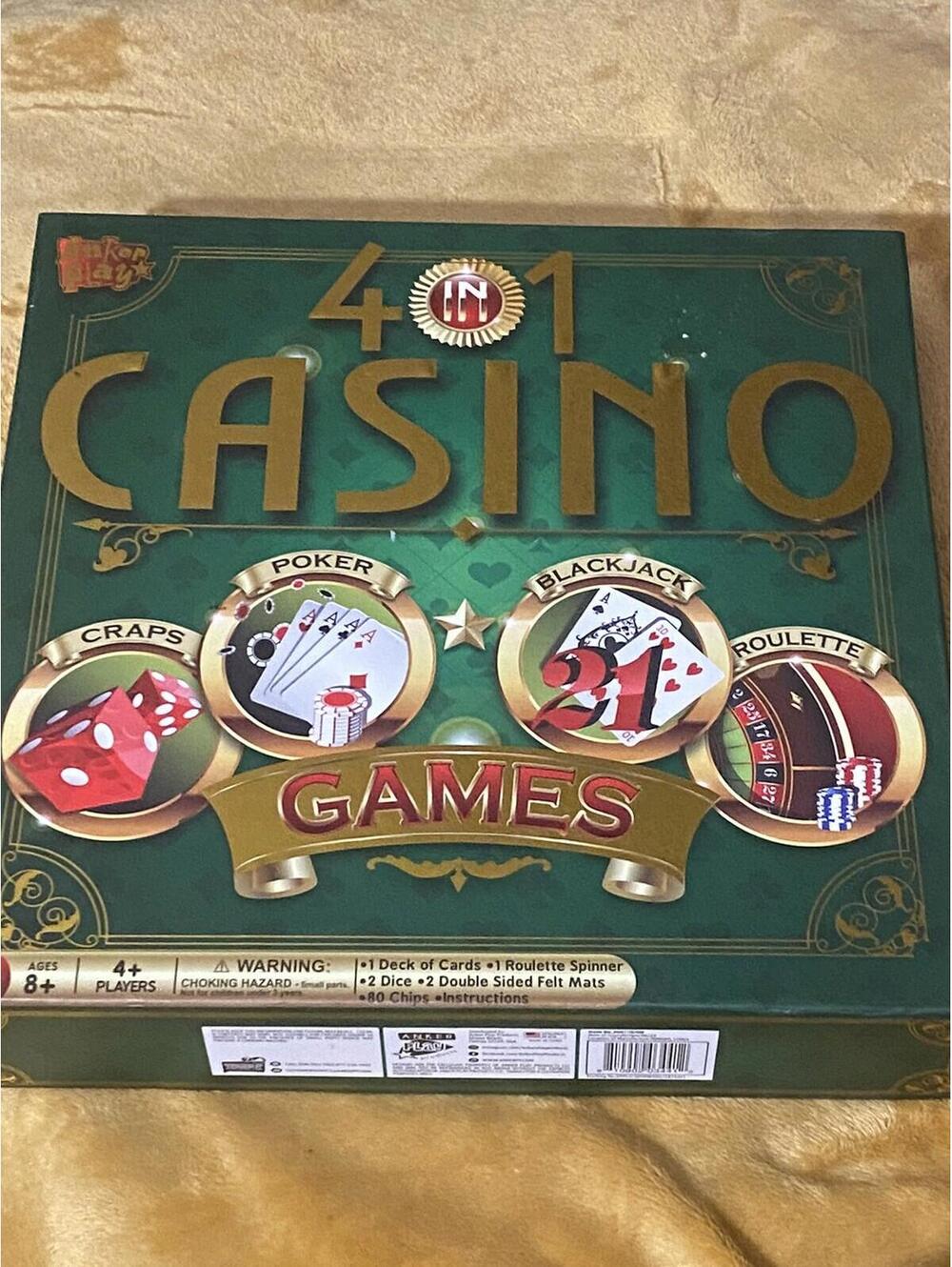4-in-1 Casino Games: Roulette, Blackjack, Craps, Poker